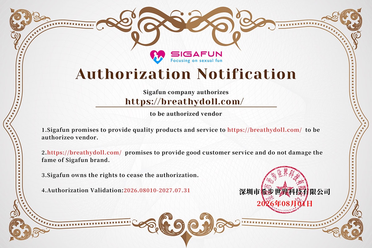 Authorization notification document from Sigafun with company details and validation dates.