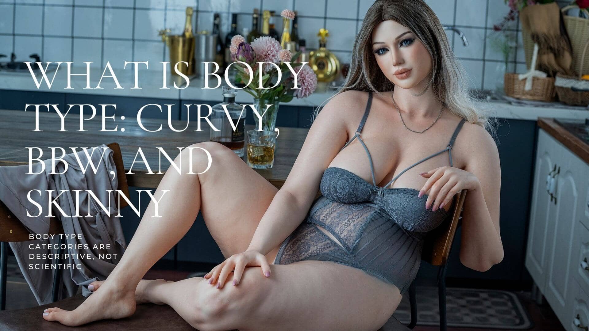 Highly realistic doll with a curvy physique, stainless steel joints, and detailed facial features, dressed in elegant blue lingerie, ideal for companionship and collectors.