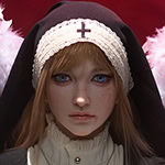 Cute Gothic Doll with Blue Eyes