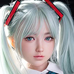style doll with pastel blue hair