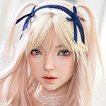 Cute Blonde Doll with Blue Ribbons