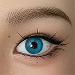 Realistic Blue Eye Doll Close-Up