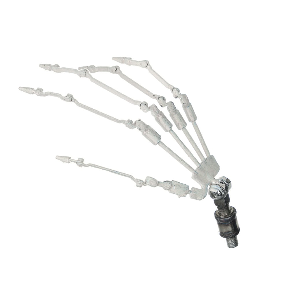 Detailed view of an articulated finger skeleton model showing realistic hand bone structure and joint movement. Perfect for understanding hand anatomy and design.